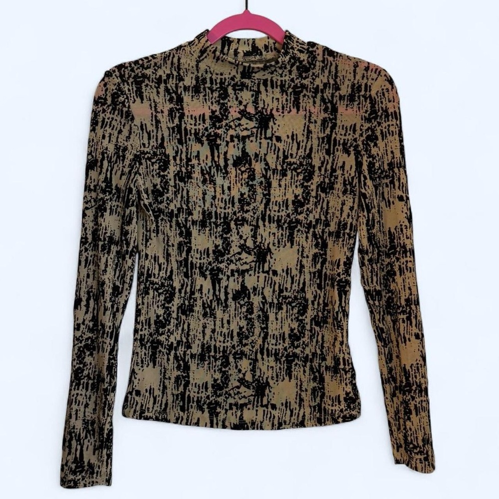 Black/Tan Mesh Long Sleeve Shirt